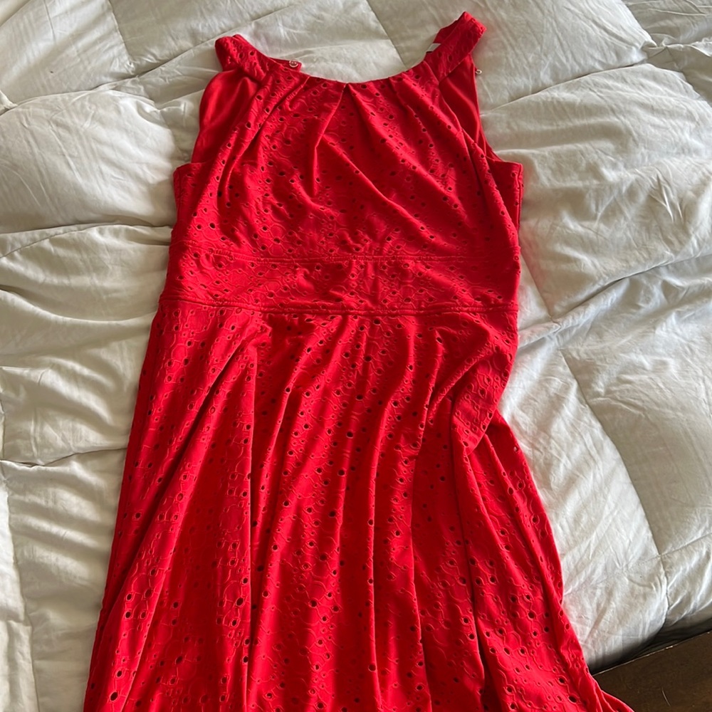 Women’s red eyelet knee length dress. Size 12 - wisp from Stitch Fix